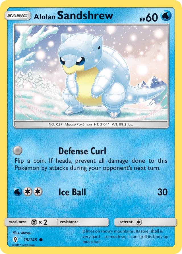 Carta Alolan Sandshrew 19/145 do set Guardians Rising — Pokémon TCG | Bynx