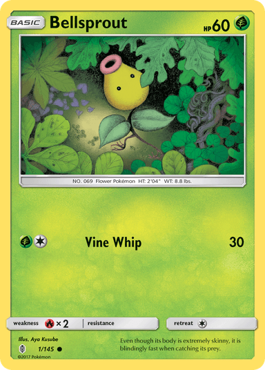 Carta Bellsprout 1/145 do set Guardians Rising — Pokémon TCG | Bynx