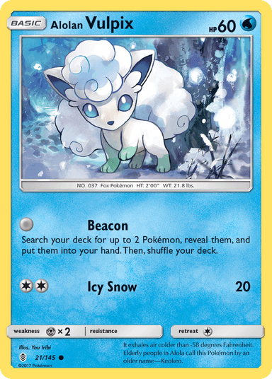 Carta Alolan Vulpix 21/145 do set Guardians Rising — Pokémon TCG | Bynx