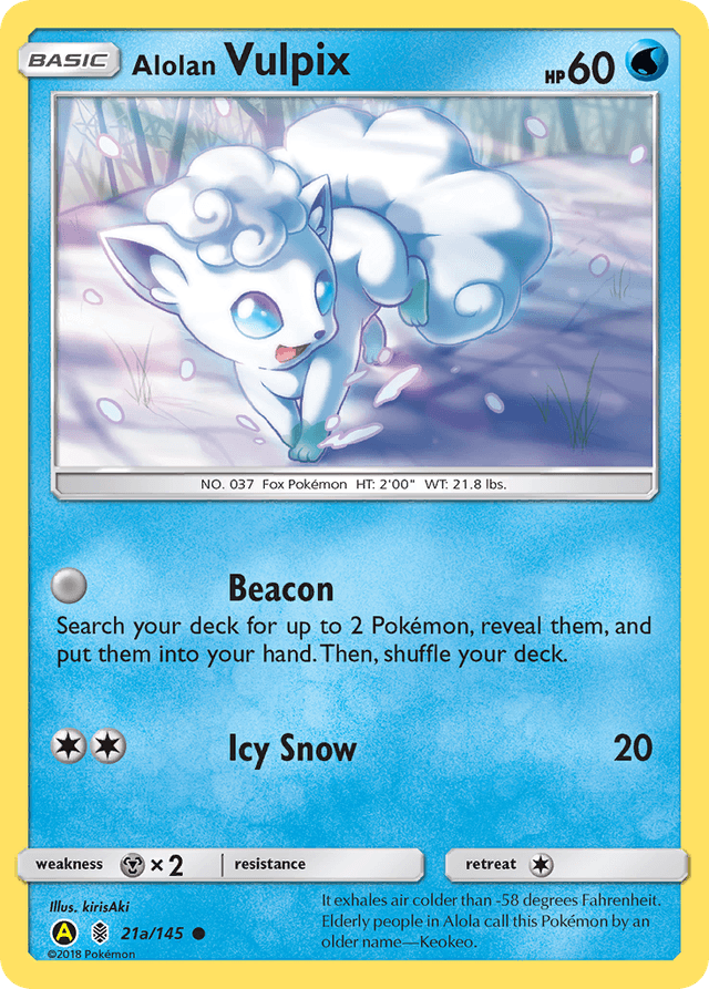 Carta Alolan Vulpix 21a/145 do set Guardians Rising — Pokémon TCG | Bynx