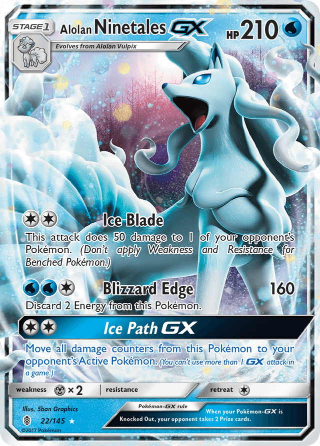 Carta Alolan Ninetales-GX 22/145 do set Guardians Rising — Pokémon TCG | Bynx