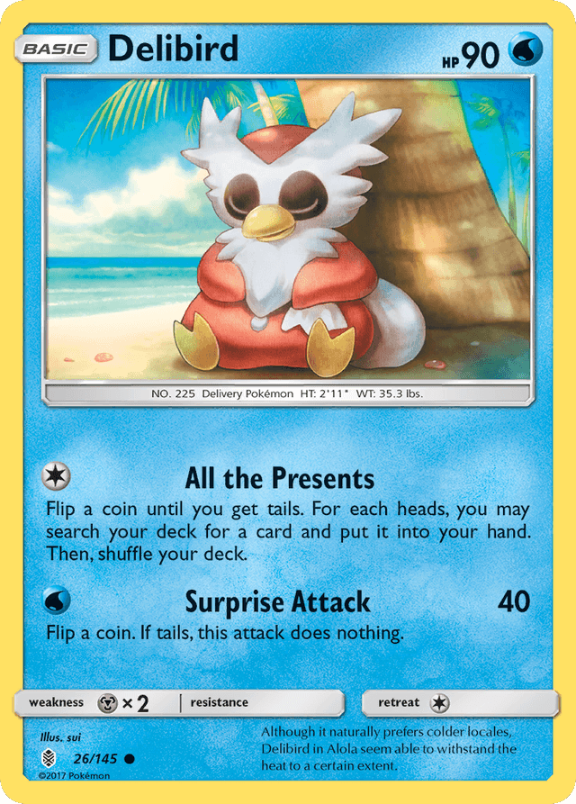 Carta Delibird 26/145 do set Guardians Rising — Pokémon TCG | Bynx