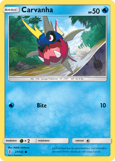 Carta Carvanha 27/145 do set Guardians Rising — Pokémon TCG | Bynx
