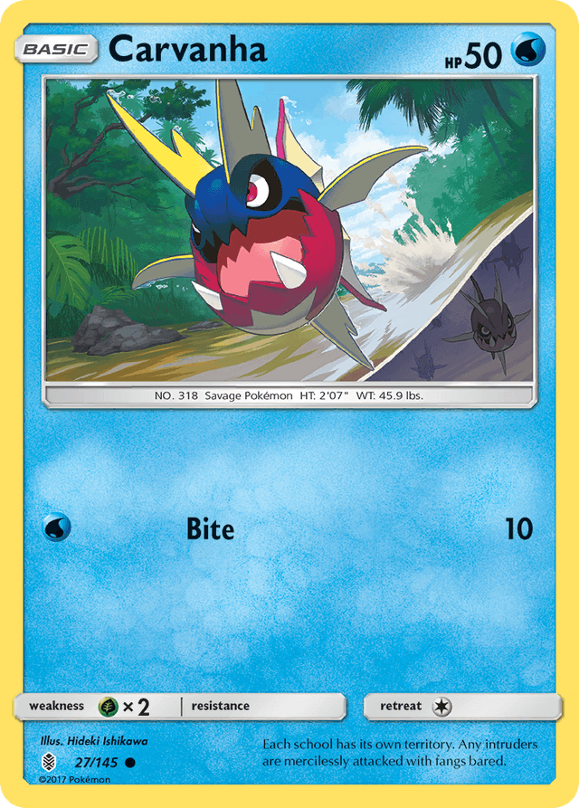 Carta Carvanha 27/145 do set Guardians Rising — Pokémon TCG | Bynx