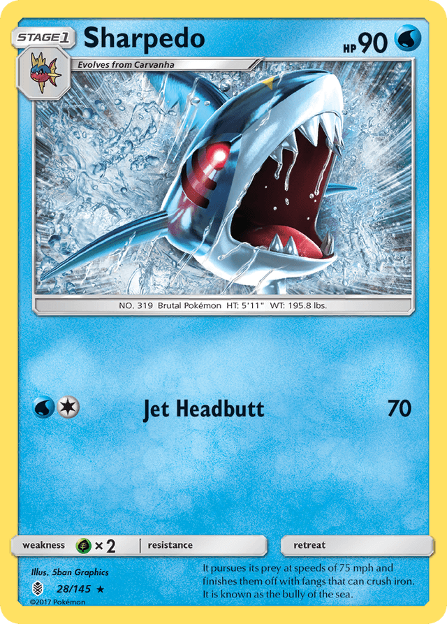 Carta Sharpedo 28/145 do set Guardians Rising — Pokémon TCG | Bynx