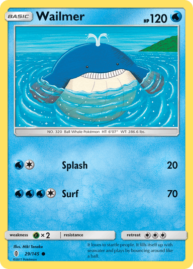 Carta Wailmer 29/145 do set Guardians Rising — Pokémon TCG | Bynx