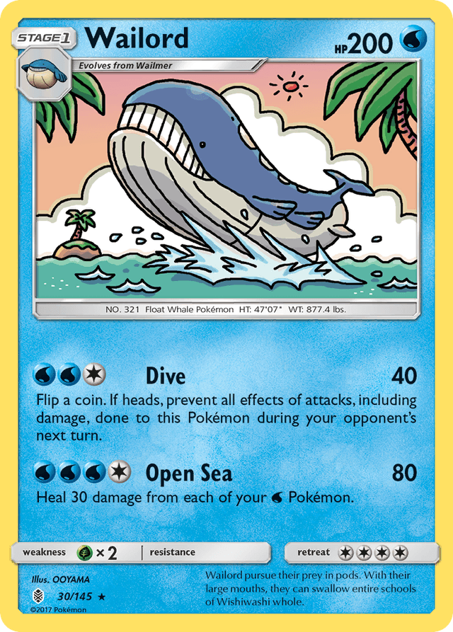 Carta Wailord 30/145 do set Guardians Rising — Pokémon TCG | Bynx