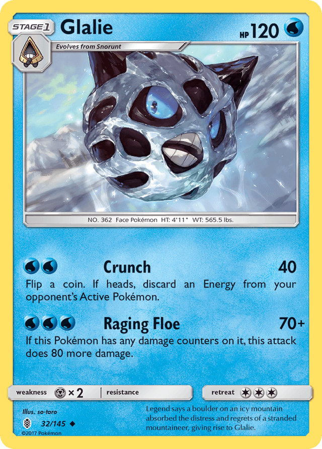 Carta Glalie 32/145 do set Guardians Rising — Pokémon TCG | Bynx