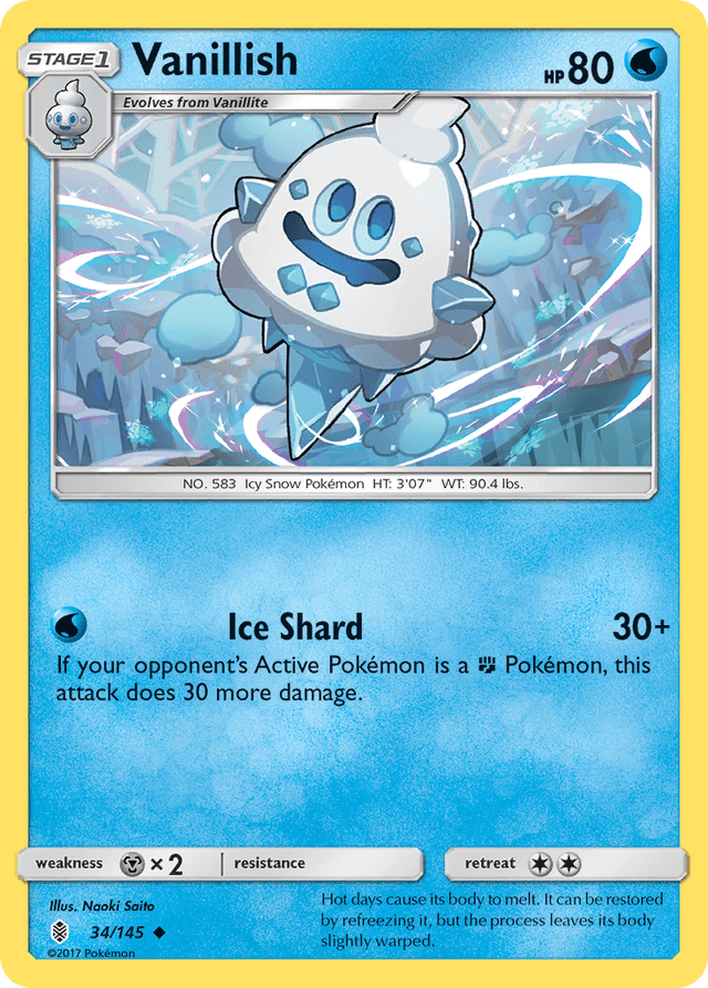 Carta Vanillish 34/145 do set Guardians Rising — Pokémon TCG | Bynx