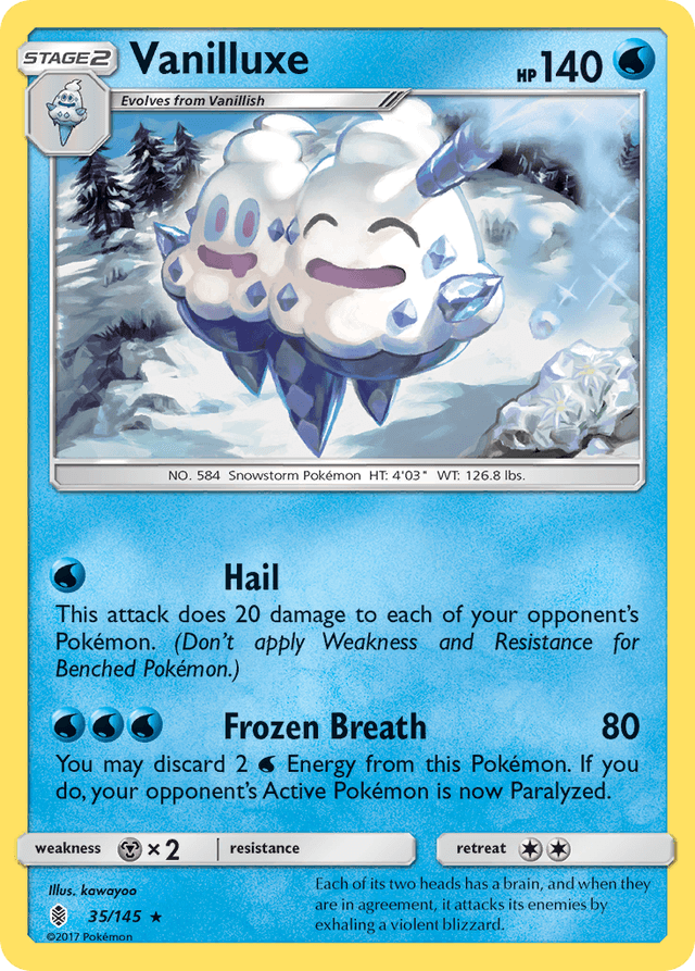 Carta Vanilluxe 35/145 do set Guardians Rising — Pokémon TCG | Bynx