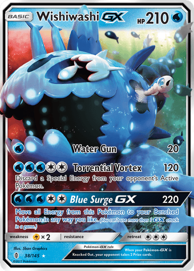 Carta Wishiwashi-GX 38/145 do set Guardians Rising — Pokémon TCG | Bynx