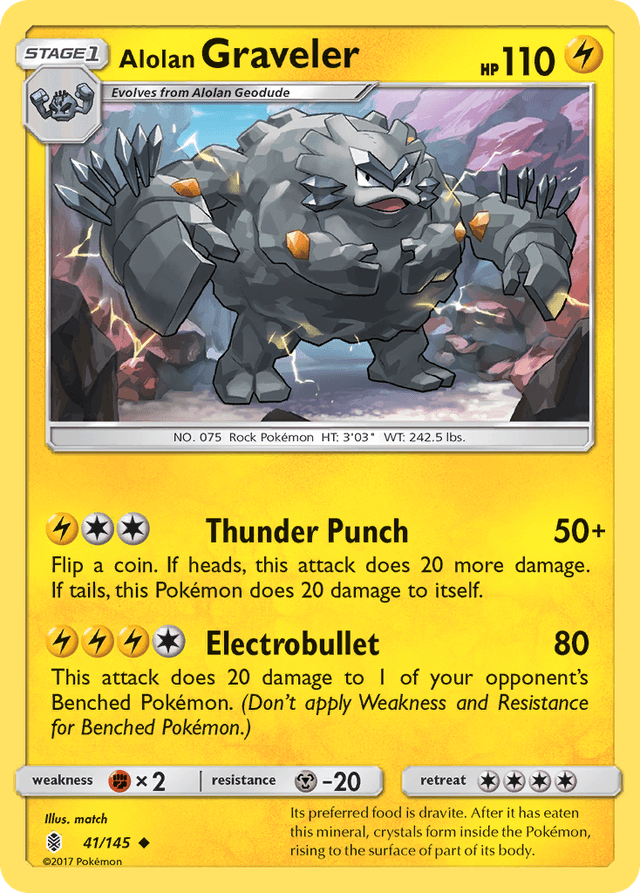 Carta Alolan Graveler 41/145 do set Guardians Rising — Pokémon TCG | Bynx