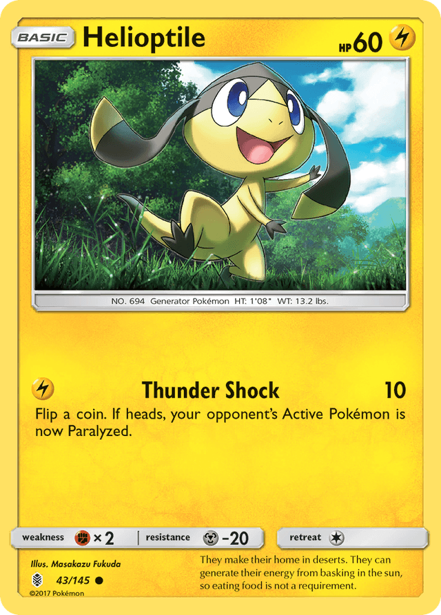 Carta Helioptile 43/145 do set Guardians Rising — Pokémon TCG | Bynx