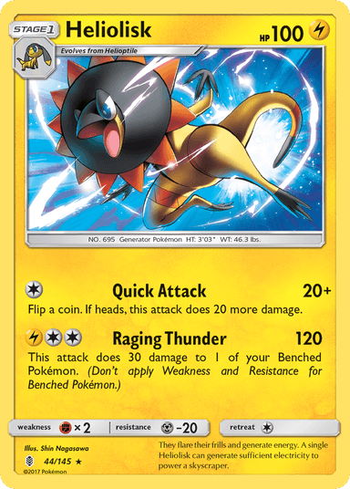 Carta Heliolisk 44/145 do set Guardians Rising — Pokémon TCG | Bynx