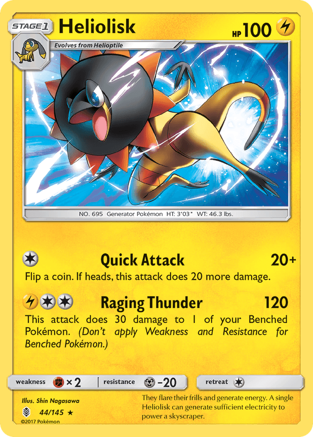 Carta Heliolisk 44/145 do set Guardians Rising — Pokémon TCG | Bynx