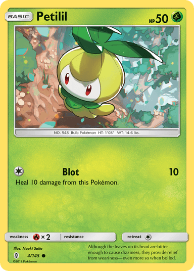 Carta Petilil 4/145 do set Guardians Rising — Pokémon TCG | Bynx