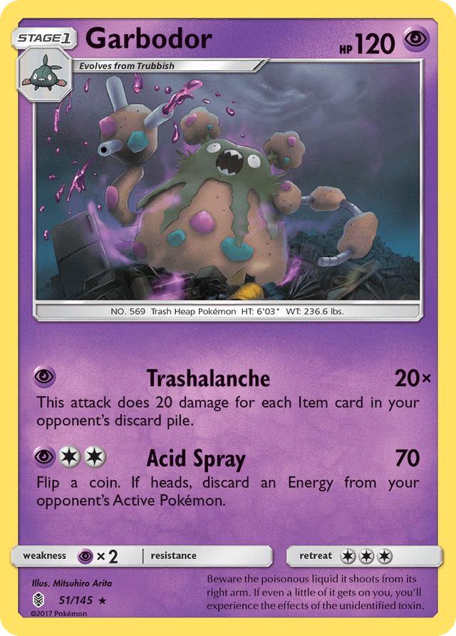 Carta Garbodor 51/145 do set Guardians Rising — Pokémon TCG | Bynx