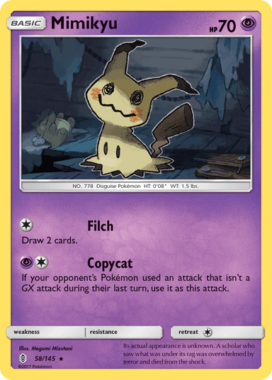 Carta Mimikyu 58/145 do set Guardians Rising — Pokémon TCG | Bynx