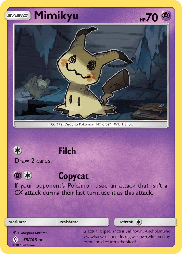 Carta Mimikyu 58/145 do set Guardians Rising — Pokémon TCG | Bynx