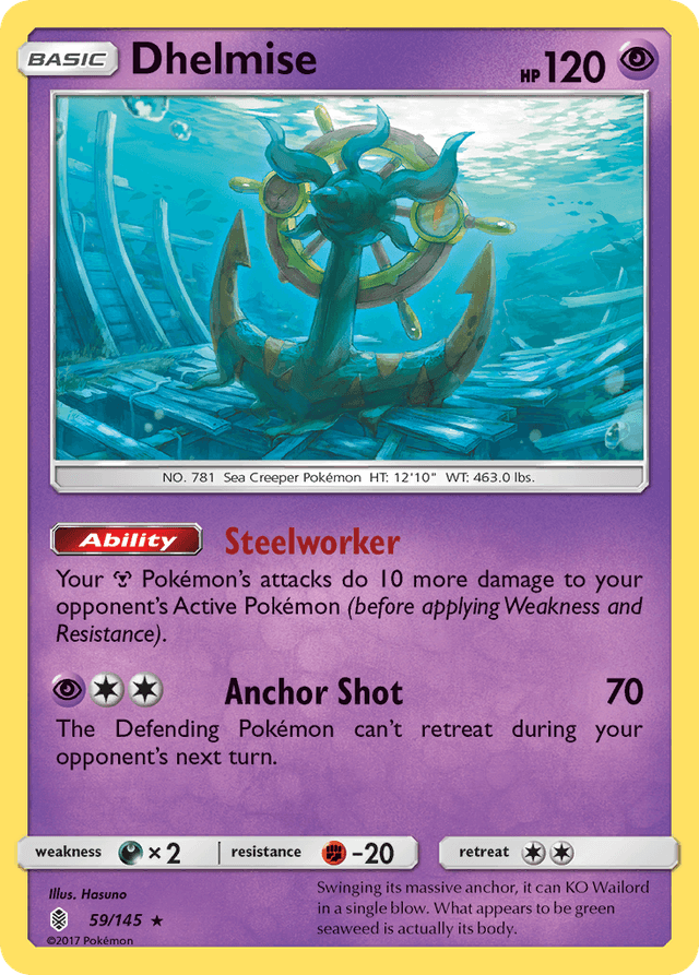 Carta Dhelmise 59/145 do set Guardians Rising — Pokémon TCG | Bynx