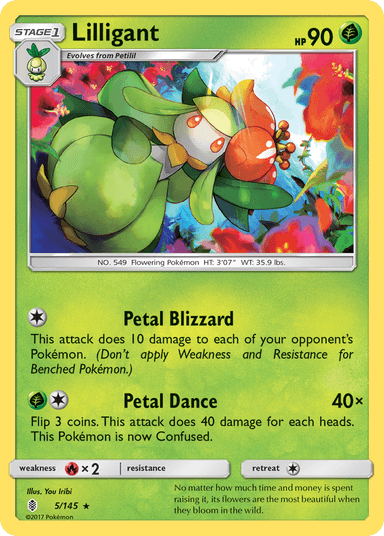 Carta Lilligant 5/145 do set Guardians Rising — Pokémon TCG | Bynx
