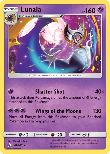 Carta Lunala 61/145 do set Guardians Rising — Pokémon TCG | Bynx