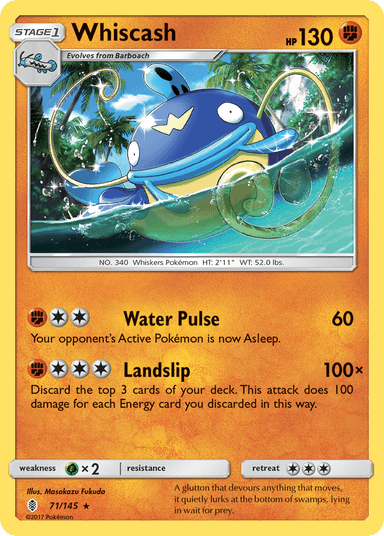 Carta Whiscash 71/145 do set Guardians Rising — Pokémon TCG | Bynx