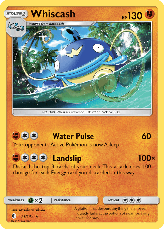 Carta Whiscash 71/145 do set Guardians Rising — Pokémon TCG | Bynx