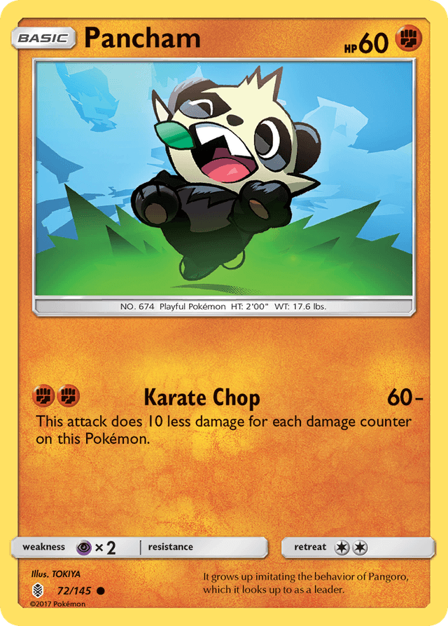 Carta Pancham 72/145 do set Guardians Rising — Pokémon TCG | Bynx