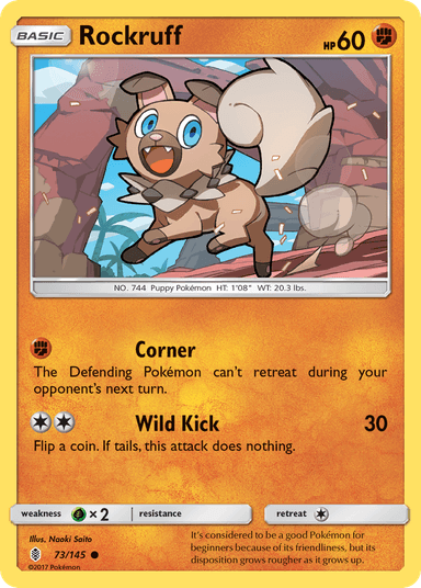 Carta Rockruff 73/145 do set Guardians Rising — Pokémon TCG | Bynx