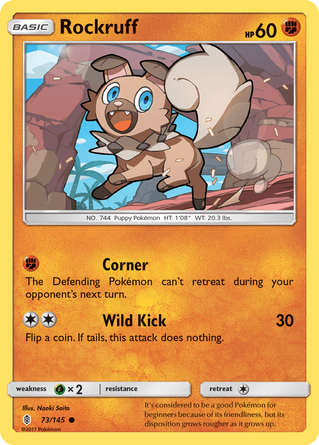 Carta Rockruff 73/145 do set Guardians Rising — Pokémon TCG | Bynx