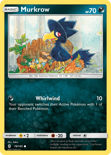 Carta Murkrow 78/145 do set Guardians Rising — Pokémon TCG | Bynx