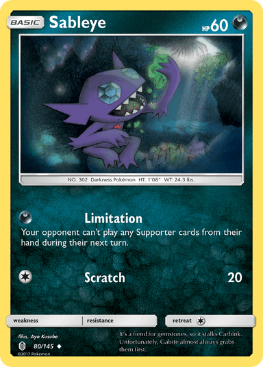 Carta Sableye 80/145 do set Guardians Rising — Pokémon TCG | Bynx