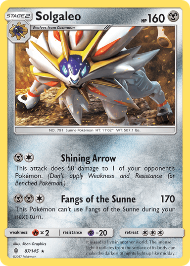 Carta Solgaleo 87/145 do set Guardians Rising — Pokémon TCG | Bynx