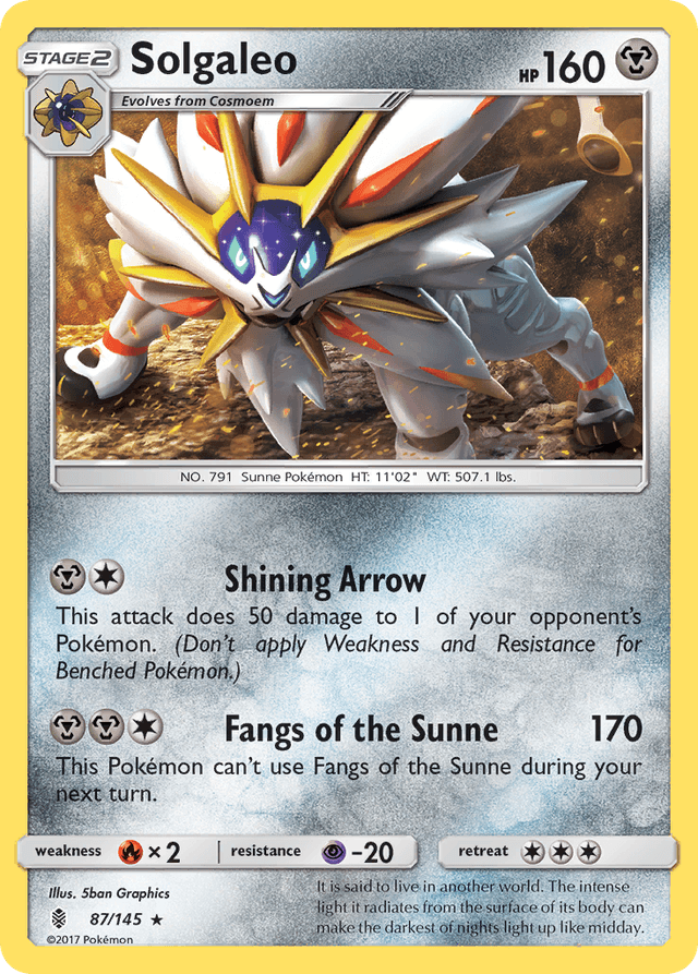Carta Solgaleo 87/145 do set Guardians Rising — Pokémon TCG | Bynx