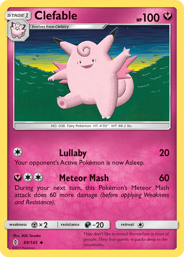 Carta Clefable 89/145 do set Guardians Rising — Pokémon TCG | Bynx