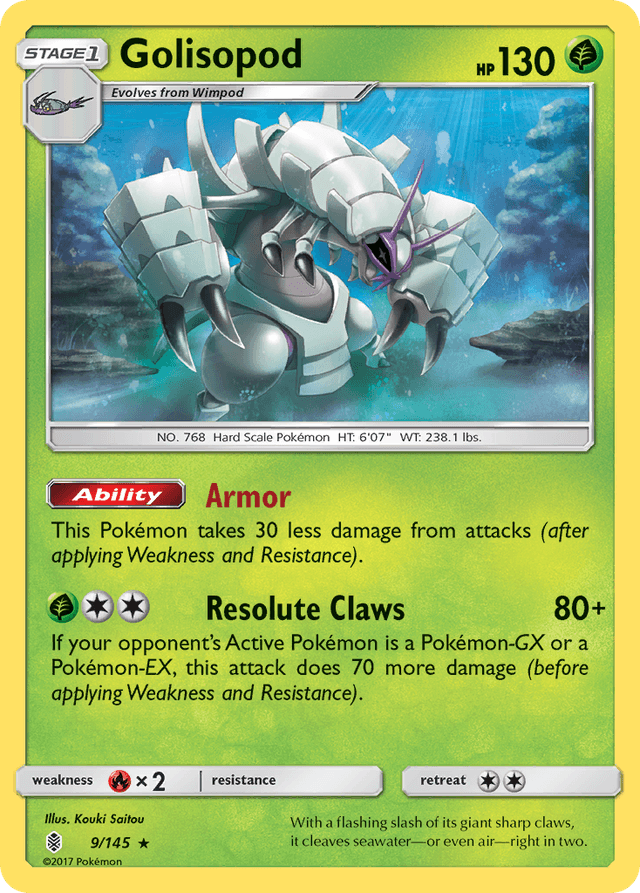 Carta Golisopod 9/145 do set Guardians Rising — Pokémon TCG | Bynx