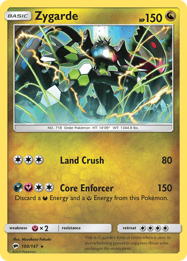 Carta Zygarde 100/147 do set Burning Shadows — Pokémon TCG | Bynx