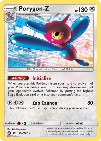 Carta Porygon-Z 105a/147 do set Burning Shadows — Pokémon TCG | Bynx
