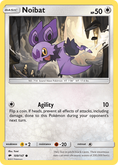 Carta Noibat 109/147 do set Burning Shadows — Pokémon TCG | Bynx