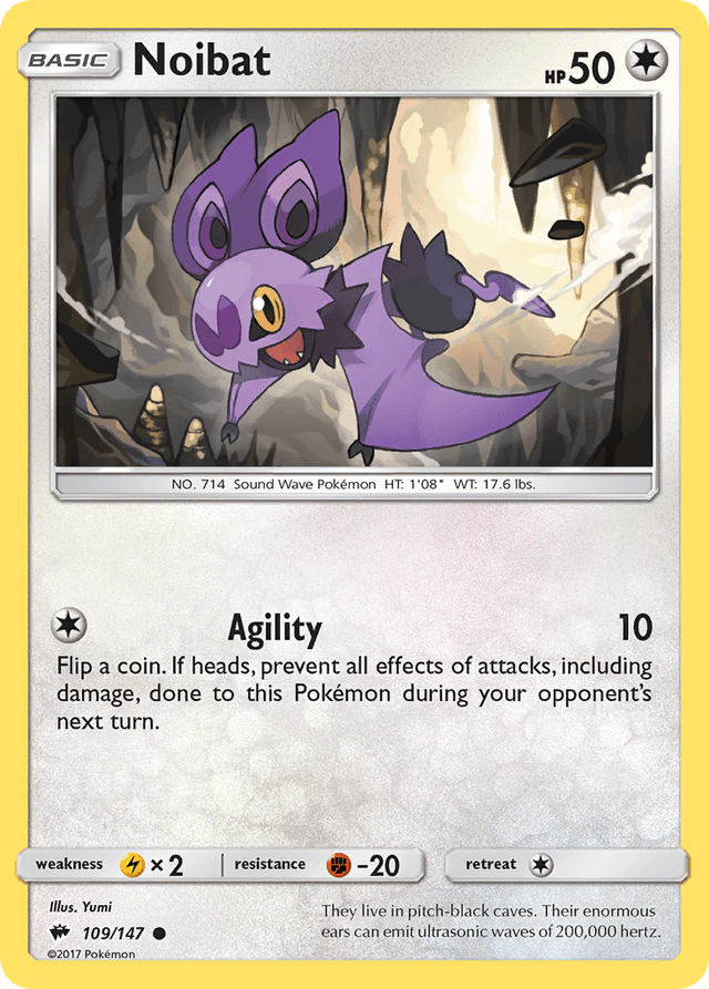 Carta Noibat 109/147 do set Burning Shadows — Pokémon TCG | Bynx