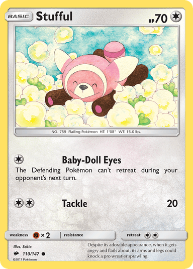 Carta Stufful 110/147 do set Burning Shadows — Pokémon TCG | Bynx