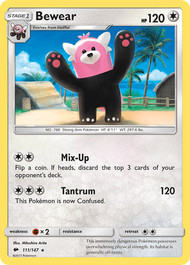 Carta Bewear 111/147 do set Burning Shadows — Pokémon TCG | Bynx