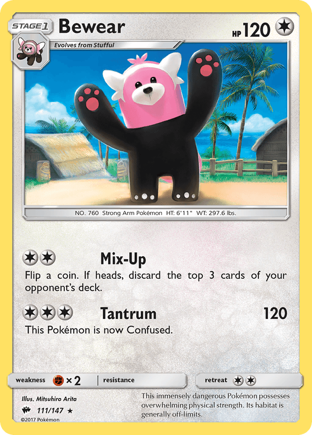 Carta Bewear 111/147 do set Burning Shadows — Pokémon TCG | Bynx
