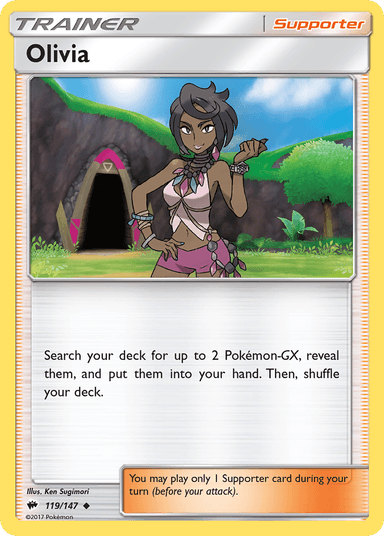 Carta Olivia 119/147 do set Burning Shadows — Pokémon TCG | Bynx