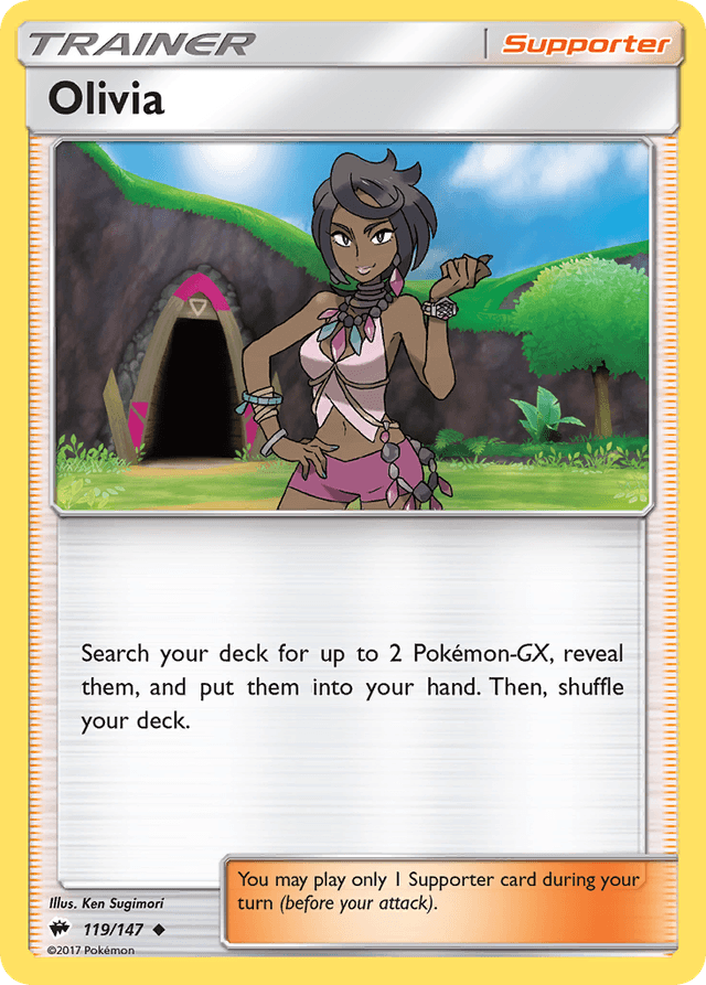 Carta Olivia 119/147 do set Burning Shadows — Pokémon TCG | Bynx