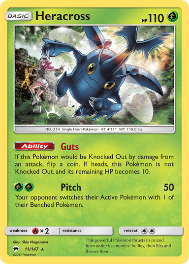 Carta Heracross 11/147 do set Burning Shadows — Pokémon TCG | Bynx