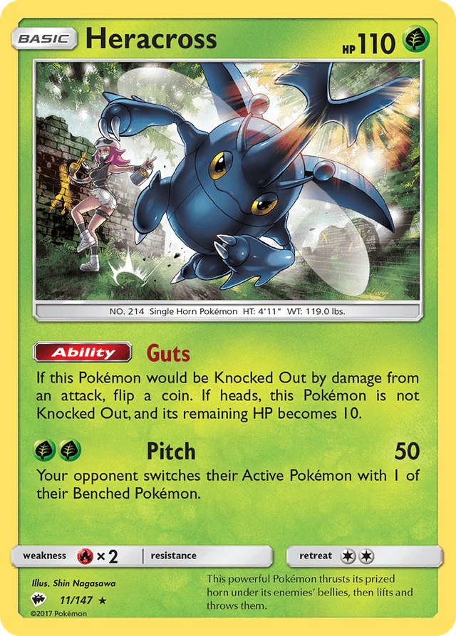 Carta Heracross 11/147 do set Burning Shadows — Pokémon TCG | Bynx