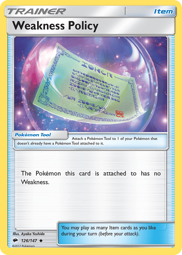 Carta Weakness Policy 126/147 do set Burning Shadows — Pokémon TCG | Bynx