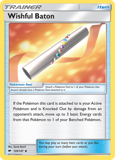 Carta Wishful Baton 128/147 do set Burning Shadows — Pokémon TCG | Bynx